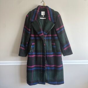 Avec Les Filles multicolor plaid coat L